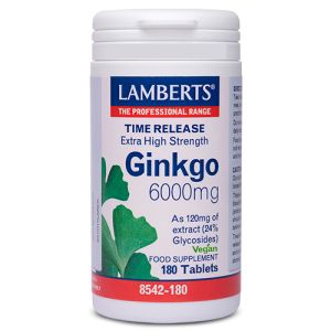 Ginkgo 6000 mg de Lamberts (180 comprimidos)