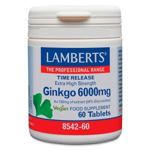 Ginkgo 6000 mg de Lamberts (60 comprimidos)