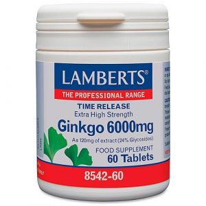 Ginkgo 6000 mg de Lamberts (60 comprimidos)