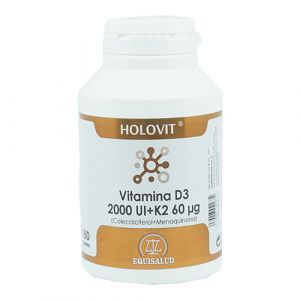 Vitamina D3 + K2 de Equisalud (180 cápsulas)