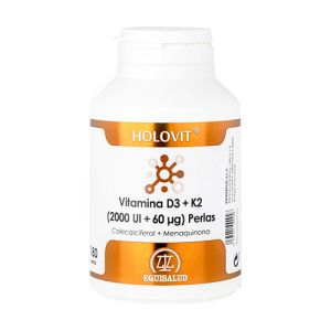 Vitamina D3 + K2 de Equisalud (180 cápsulas)