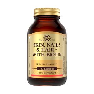 Pelo, Piel y Uñas con Biotina de Solgar (120 comprimidos)