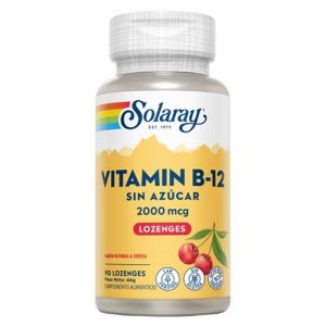 Vitamina B12 2000 mcg de Solaray (comprimidos sublinguales)
