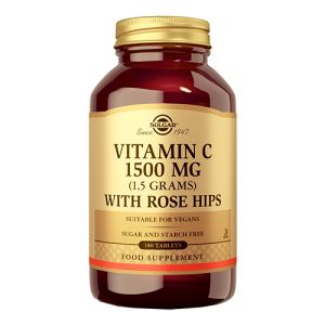 Vitamina C 1500 mg con Rose Hips de Solgar - 180 comprimidos