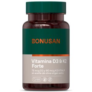 Vitamina D3 & K2 Forte de Bonusan (120 cápsulas)