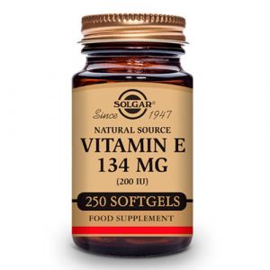 Vitamina E 200 UI (134 mg)  de Solgar - 250 cápsulas blandas