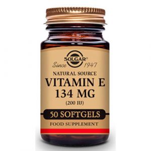 Vitamina E 200 UI (134 mg)  de Solgar - 50 cápsulas blandas