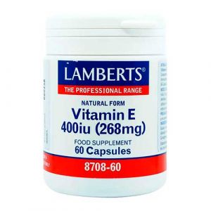Vitamina E 400 UI de Lamberts (60 cápsulas)