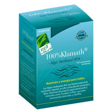 100% Klamath Alga Verdiazul AFA 150 comprimidos de 100% Natural