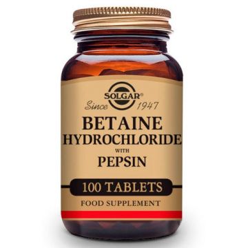 Betaína CLorhidrato con Pepsina 100 comprimidos de Solgar