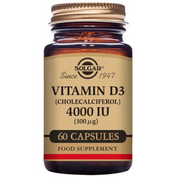 Vitamina D3 4000 UI (100 mcg) de Solgar - 60 cápsulas