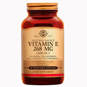Vitamina E 268 mg (400 UI) de Solgar - 50 cápsulas vegetales
