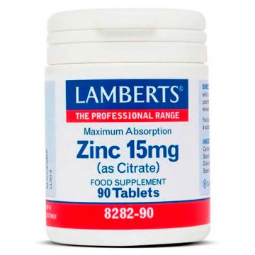 Zinc 15 mg (90 comprimidos) de Lamberts